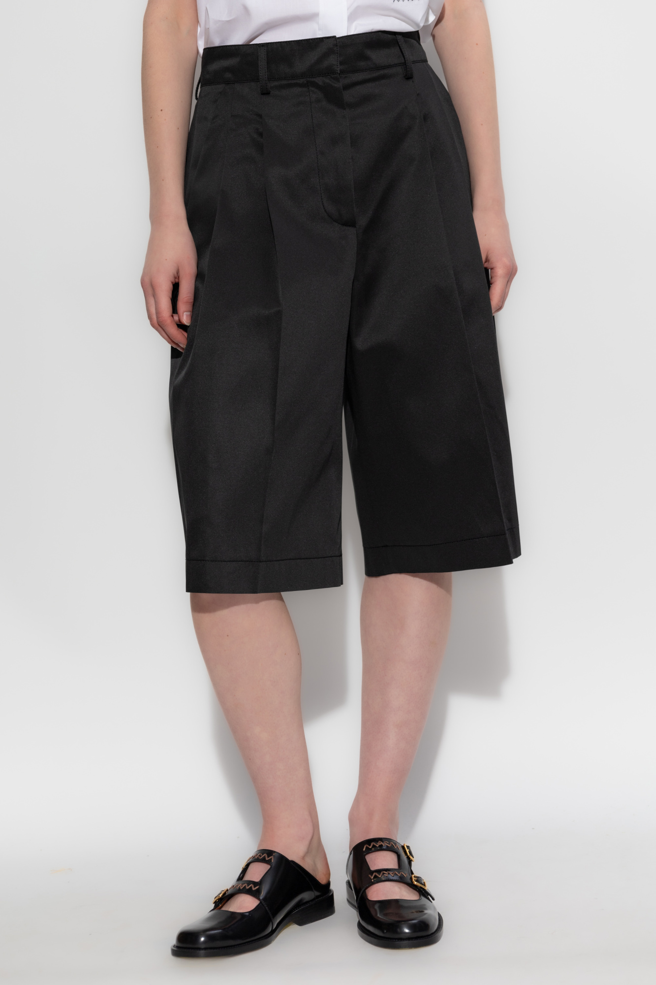 Black Shorts with embroidered logo Marni - Vitkac AS